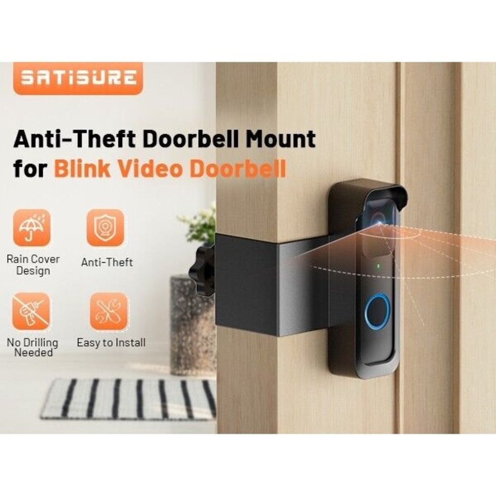 Blink Video Doorbell Mount by AutoSonic| Adjustable Design, Anti-Theft Black .